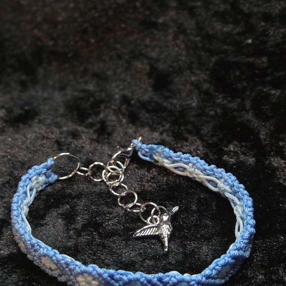 Blue Woven Bracelet with Silver Charm - Picture 2 of 2